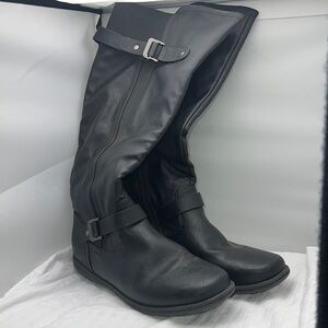 Dream Pairs Black Over-the-Knee Buckle Boots